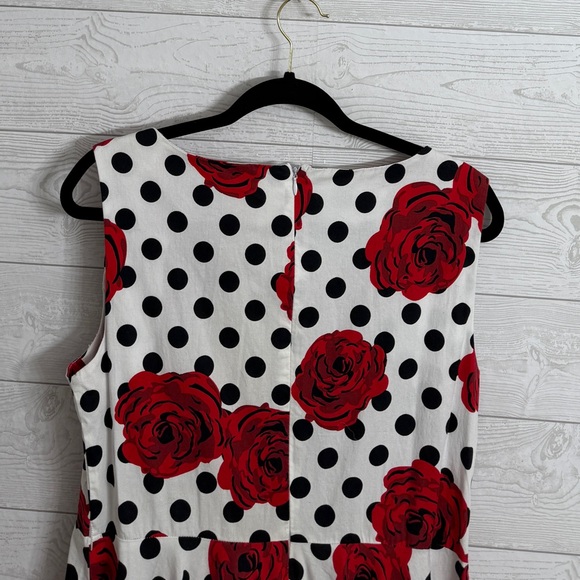 Grace Karin Women’s Vintage Red Rose Polka Dot Sleeveless Dress. Size Xl - Picture 6 of 8